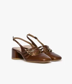 Outlet BABIES DEMI COGNAC Femme Slingbacks|Escarpins