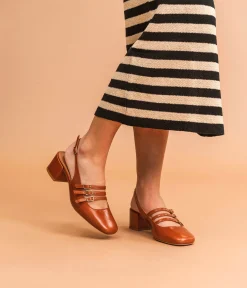 Outlet BABIES DEMI COGNAC Femme Slingbacks|Escarpins