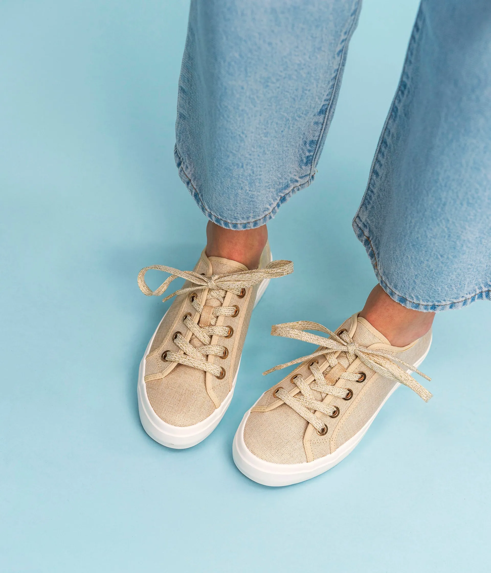 Outlet BASKET NINNIE BEIGE Femme Baskets