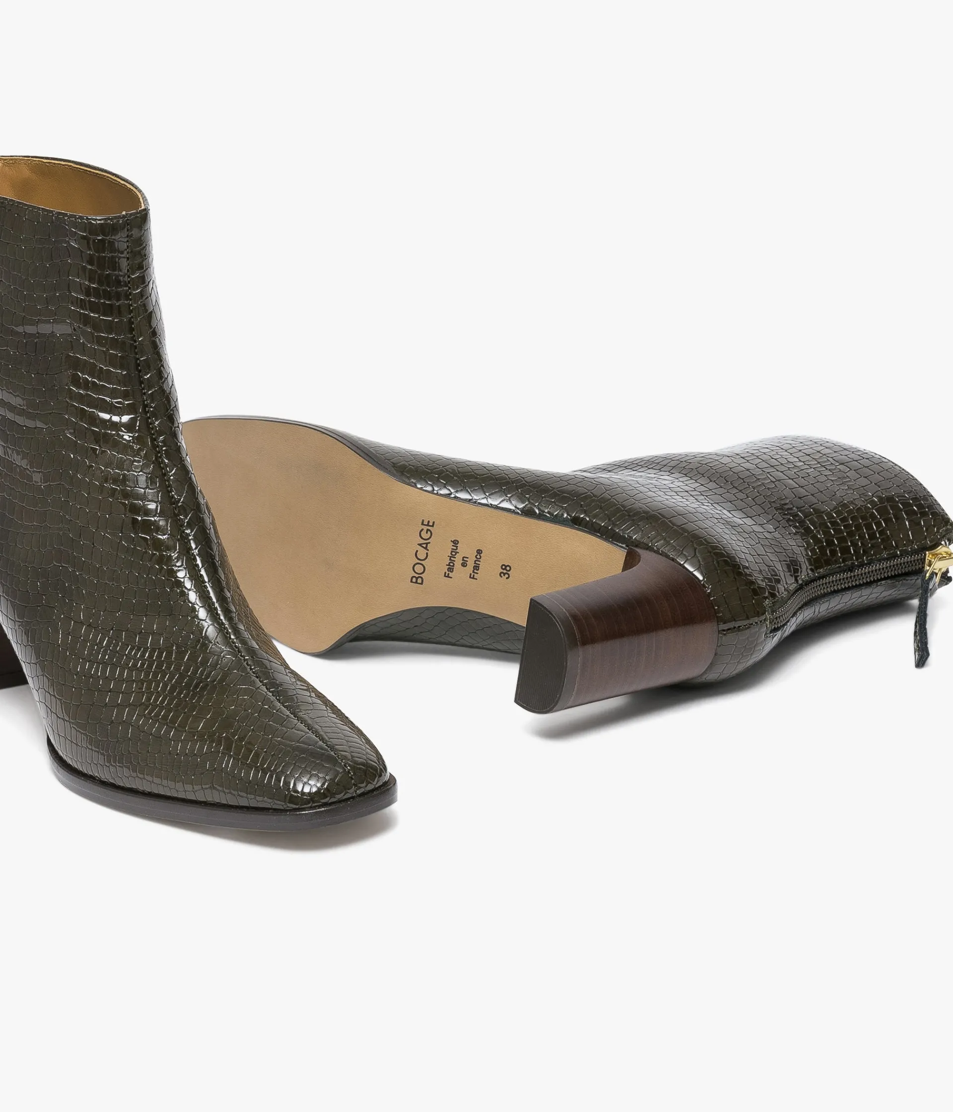 Discount BOOTS ELAURA KAKI Femme Boots & Bottines