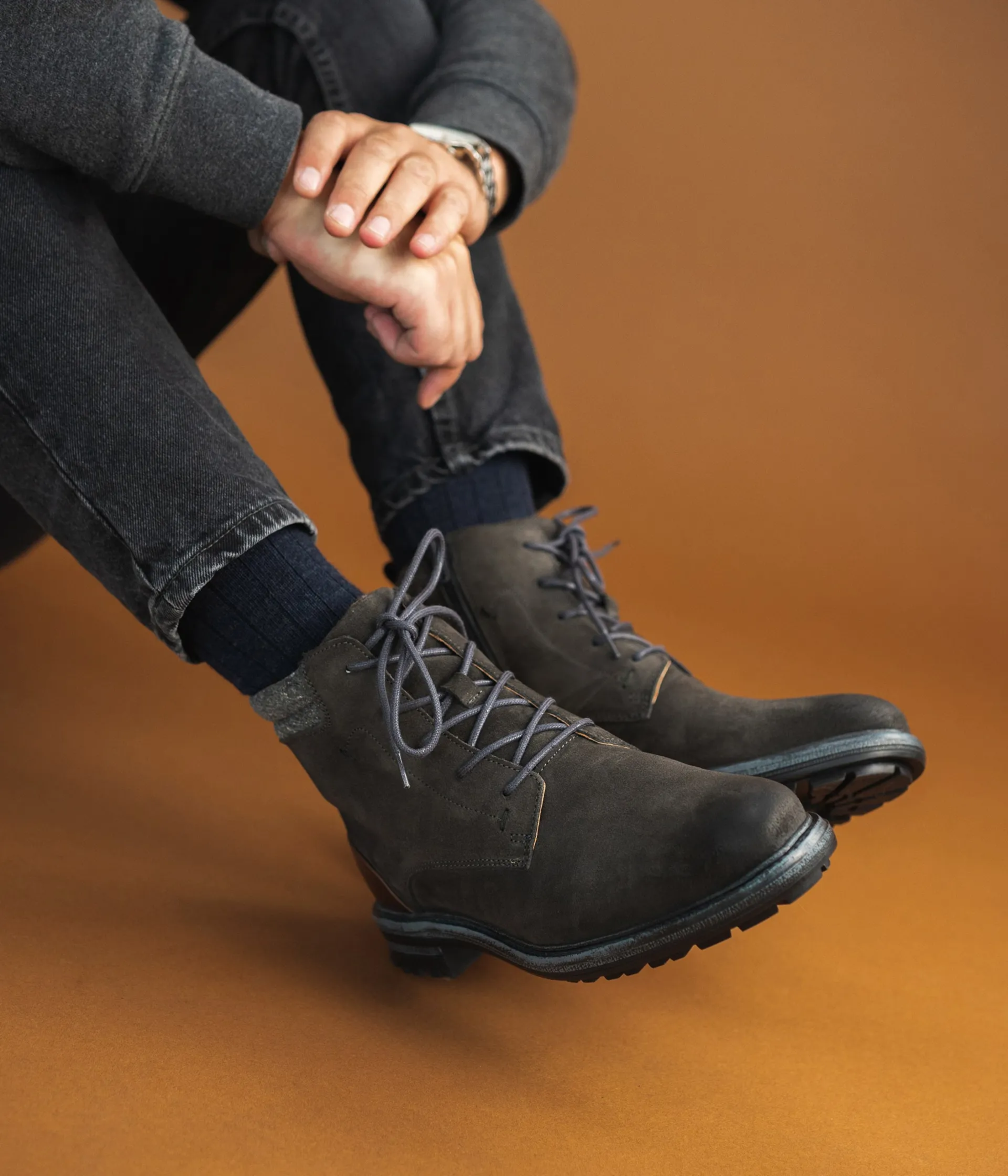 New BOOTS GAETAN GRIS Homme Boots
