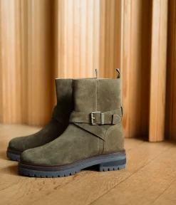 Best BOOTS SONNIE VERT Femme Boots & Bottines