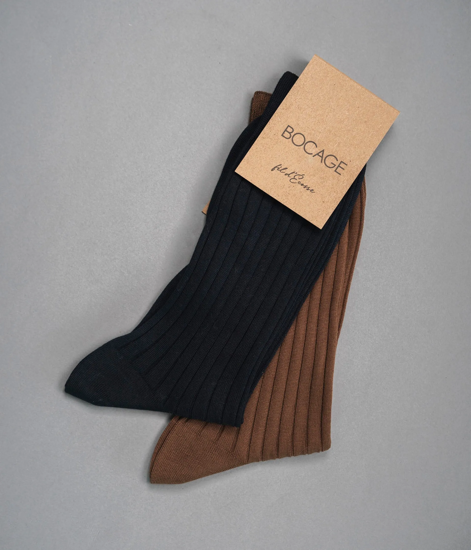 CHAUSSETTES ADELON MARINE ET COGNAC Homme Chaussettes