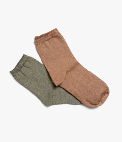 Sale CHAUSSETTES NACRE VERT ET OCRE Femme Chaussettes