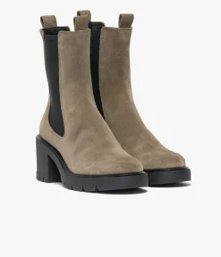 Discount CHELSEA BOOTS ESTELLE TAUPE Femme Boots & Bottines