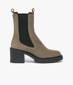 Discount CHELSEA BOOTS ESTELLE TAUPE Femme Boots & Bottines
