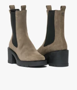 Discount CHELSEA BOOTS ESTELLE TAUPE Femme Boots & Bottines