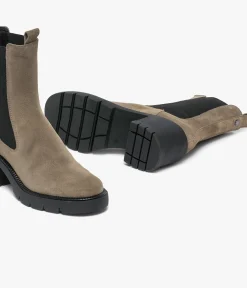 Discount CHELSEA BOOTS ESTELLE TAUPE Femme Boots & Bottines