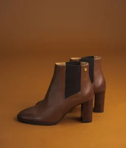 Discount CHELSEA BOOTS EUGENIE COGNAC Femme Boots & Bottines