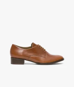 New DERBY CAROLINA COGNAC Femme Mocassins|Derbies
