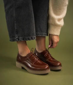 Best DERBY CHARLENE COGNAC Femme Mocassins|Derbies