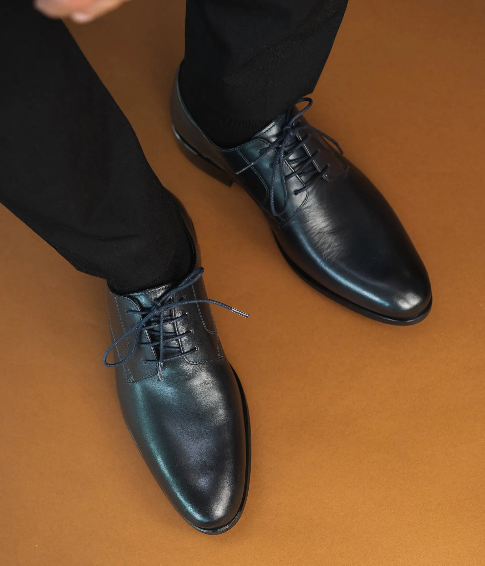 DERBY LEONARDO MARINE Homme Chaussures De Ville