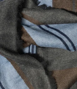 Discount ECHARPE REMI KAKI ET BLEU Homme Foulards