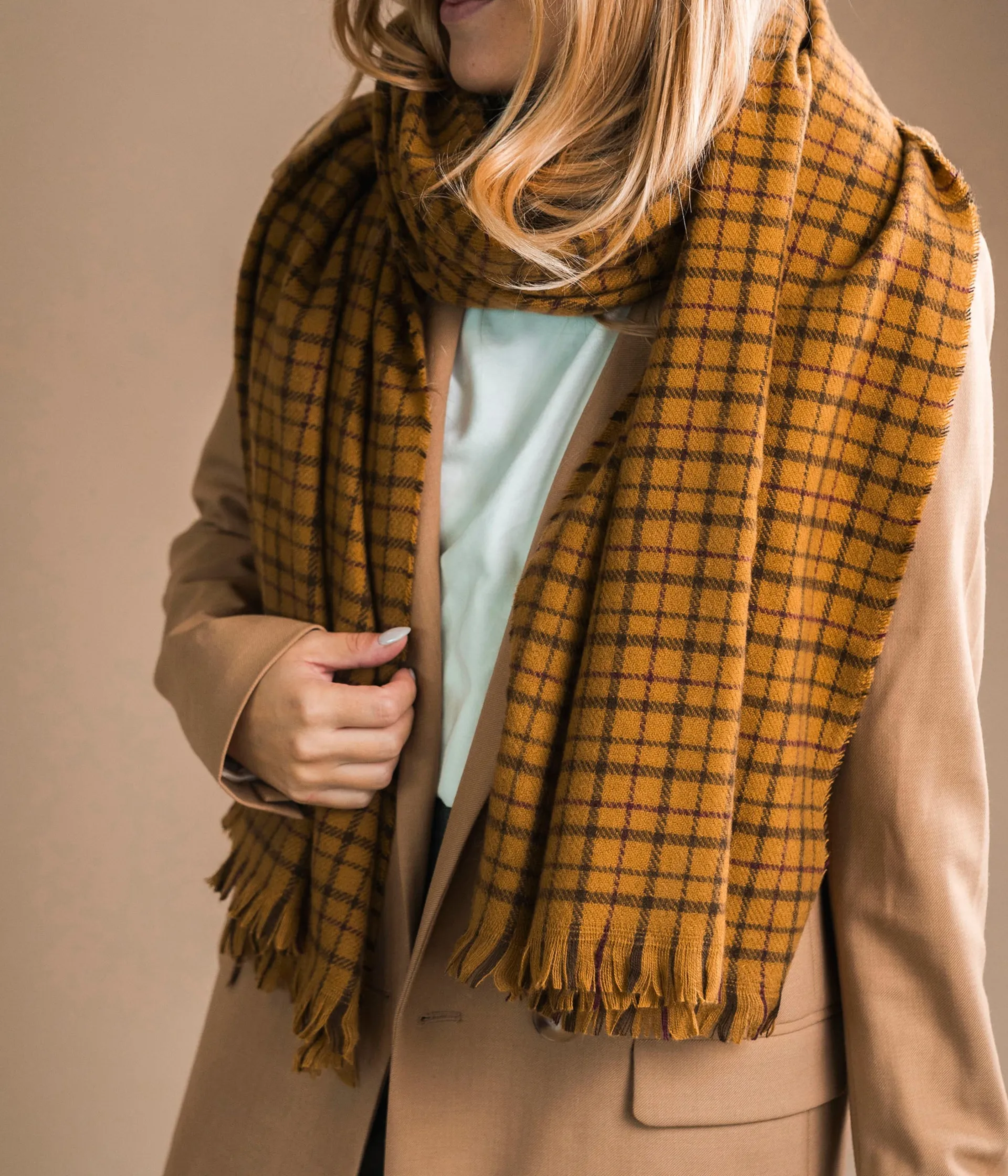 Discount ECHARPE TARA OCRE Femme Foulards & Écharpes