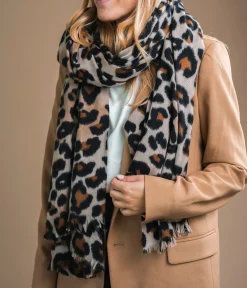 Discount ECHARPE TESS LEOPARD Femme Foulards & Écharpes