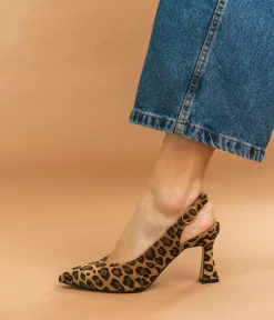 Best ESCARPIN DAFFY LEOPARD Femme Slingbacks