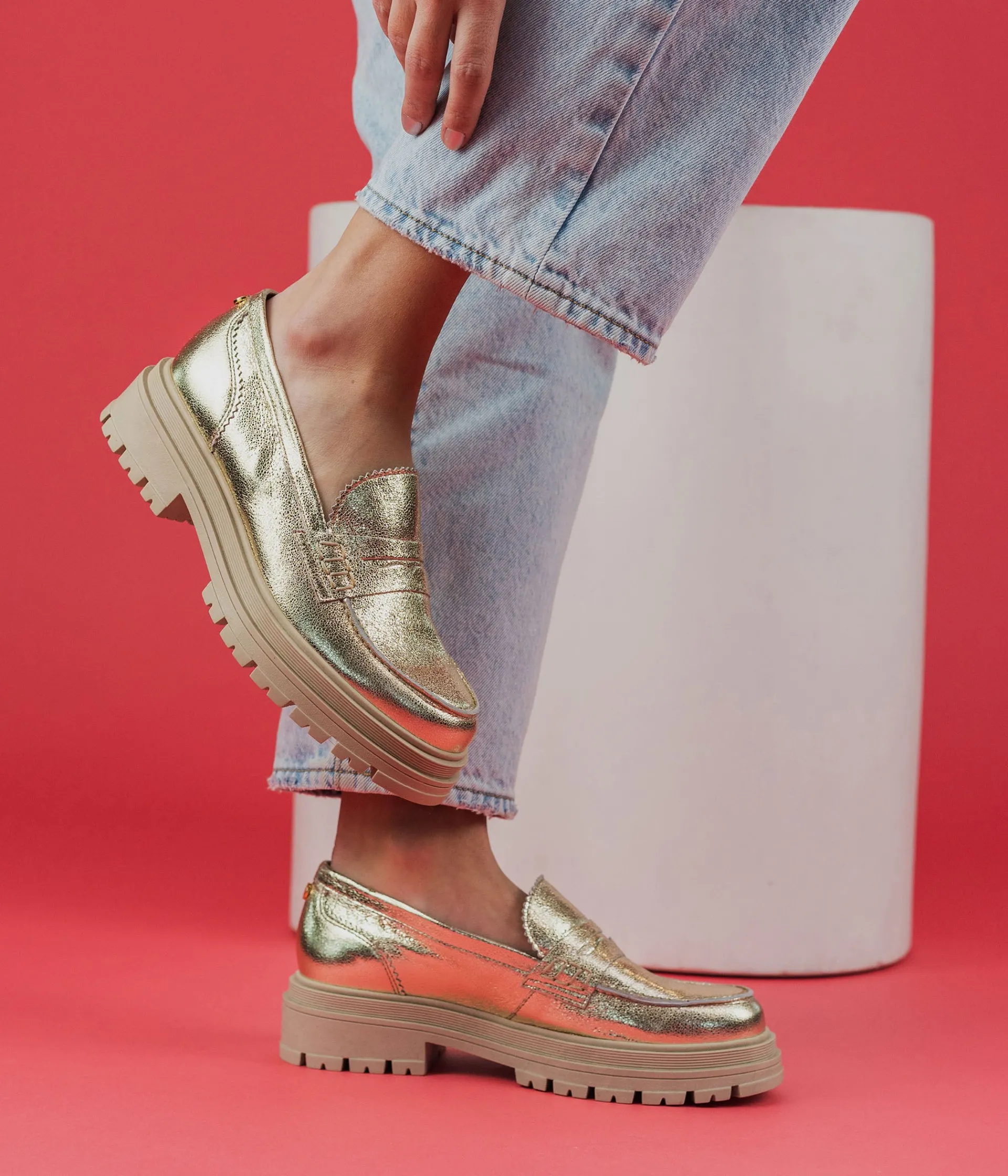 Hot MOCASSIN ALINARO PLATINE Femme Mocassins