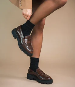 Outlet MOCASSIN AMALIA COGNAC Femme Mocassins