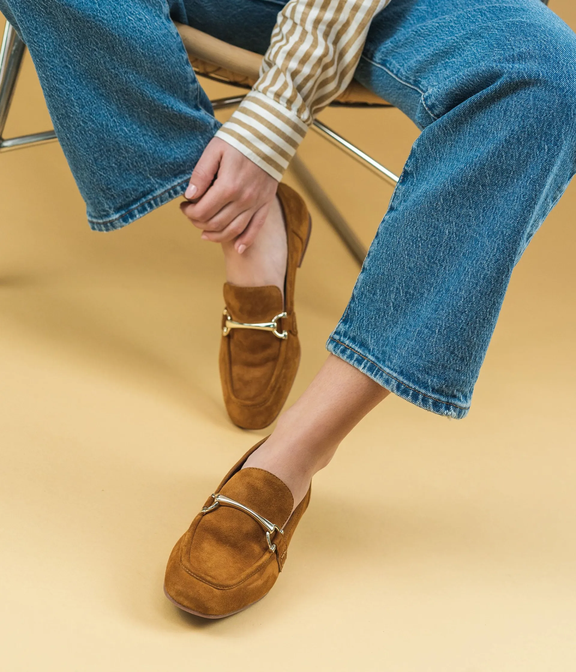 Outlet MOCASSIN ANAMONE COGNAC Femme Mocassins