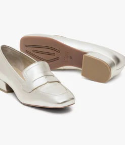 Hot MOCASSIN ANGIE PLATINE Femme Mocassins