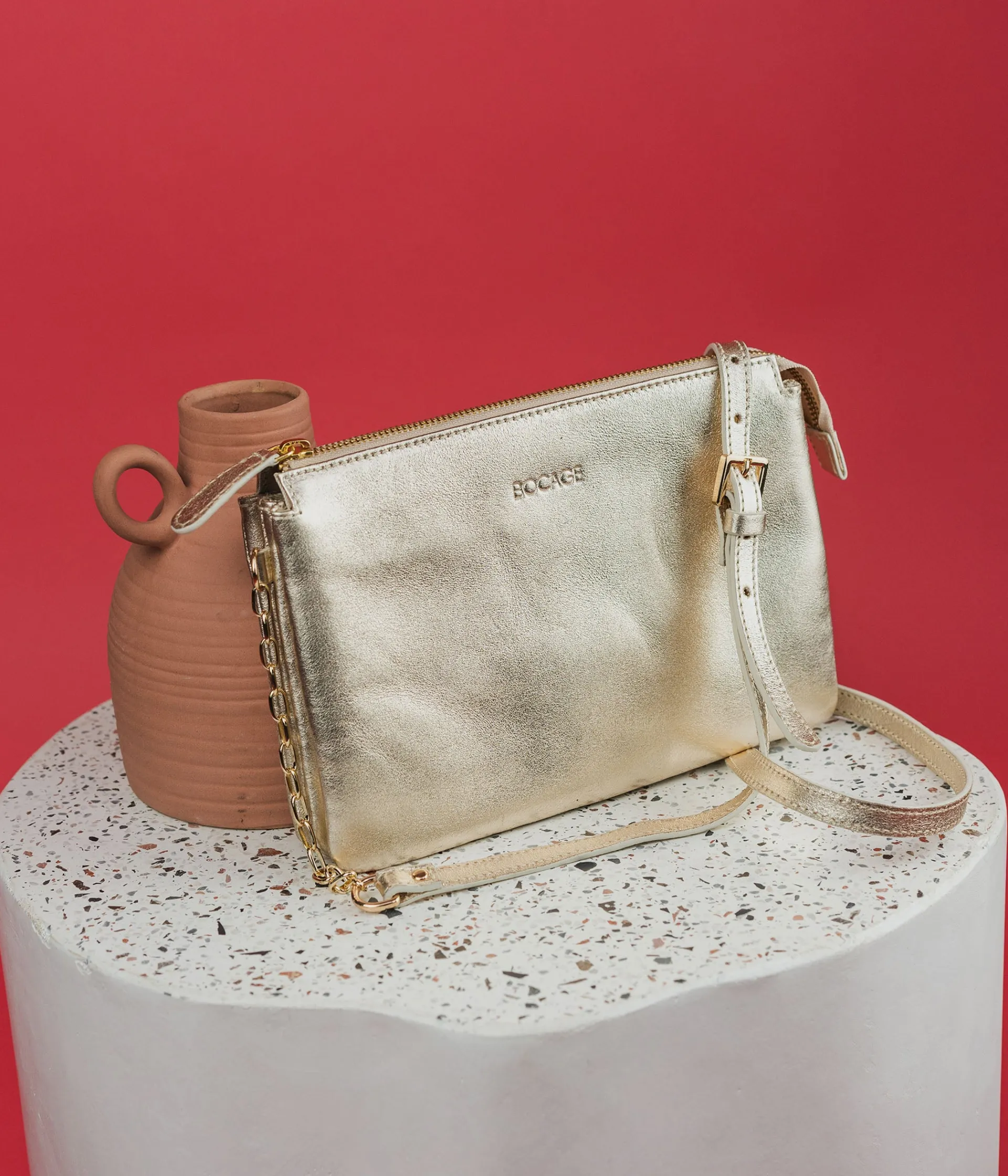 Hot POCHETTE AIMER PLATINE Femme Sacs À Bandoulière