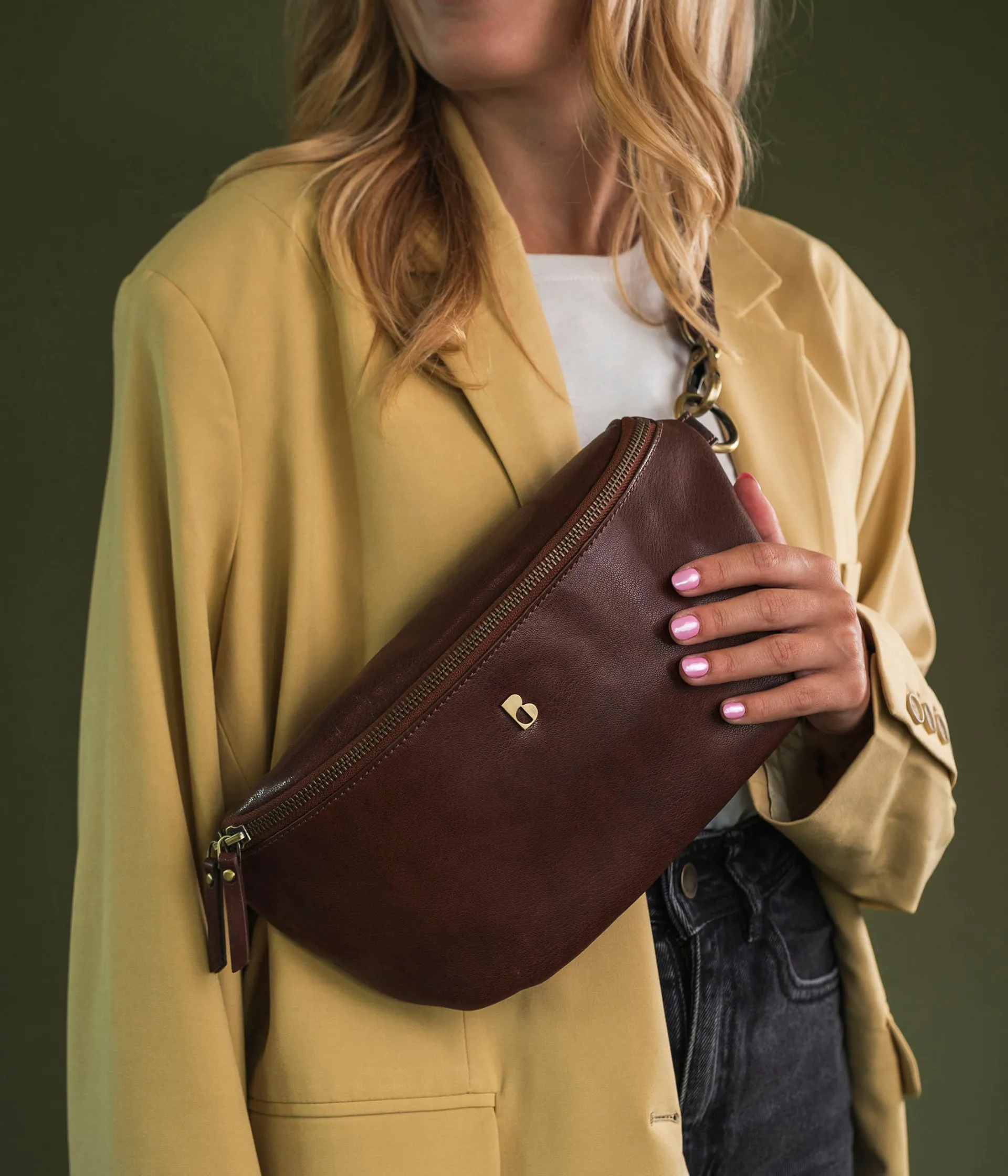 Sale SAC BANANE ALBANOX CHATAIGNE Femme Sacs Banane|Sacs À Bandoulière