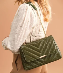 SAC CLEMENCE KAKI Femme Sacs Porté Épaule|Sacs À Bandoulière