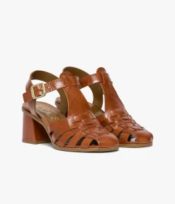 SANDALE DELFINA COGNAC Femme Sandales|Escarpins
