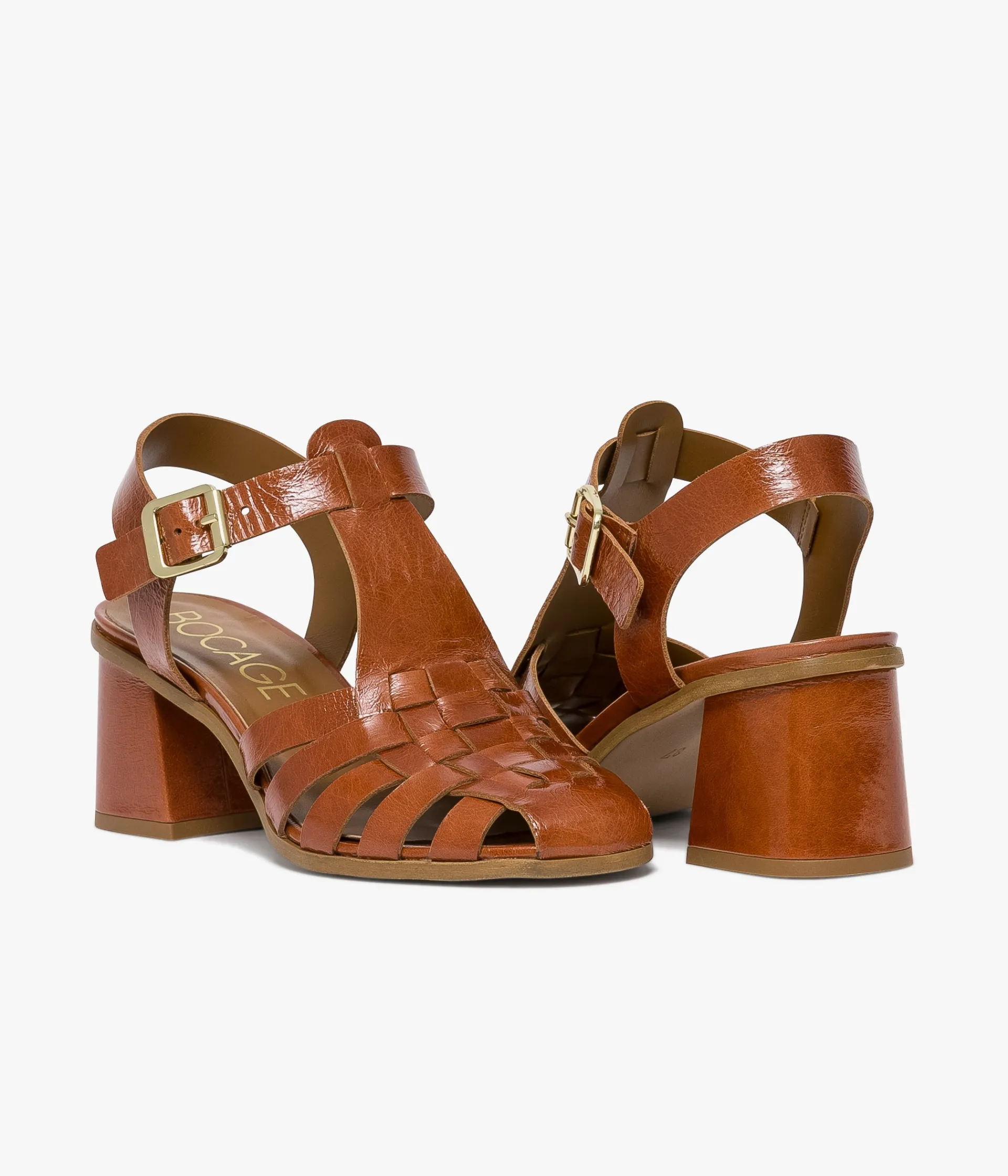 SANDALE DELFINA COGNAC Femme Sandales|Escarpins