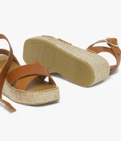 SANDALE HORTENSE COGNAC Femme Sandales