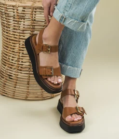 SANDALE JARKARTY COGNAC Femme Sandales