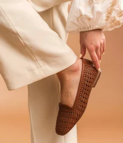 Clearance SLIPPER AMORY COGNAC Femme Mocassins